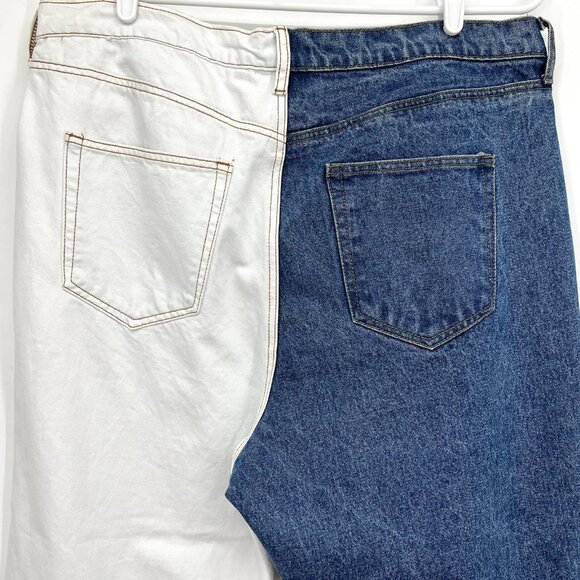 Rue 21 Women's Jeans High Rise Cotton Ankle Leg Blue White Denim Plus Size 18 - Picture 4 of 11